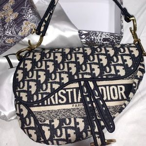 Christian Dior Blue Saddle Bag w/ Box